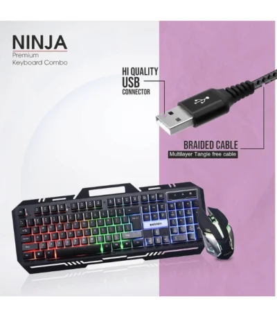 Zebion Ninja Gaming Keyboard and Mouse Combo 8